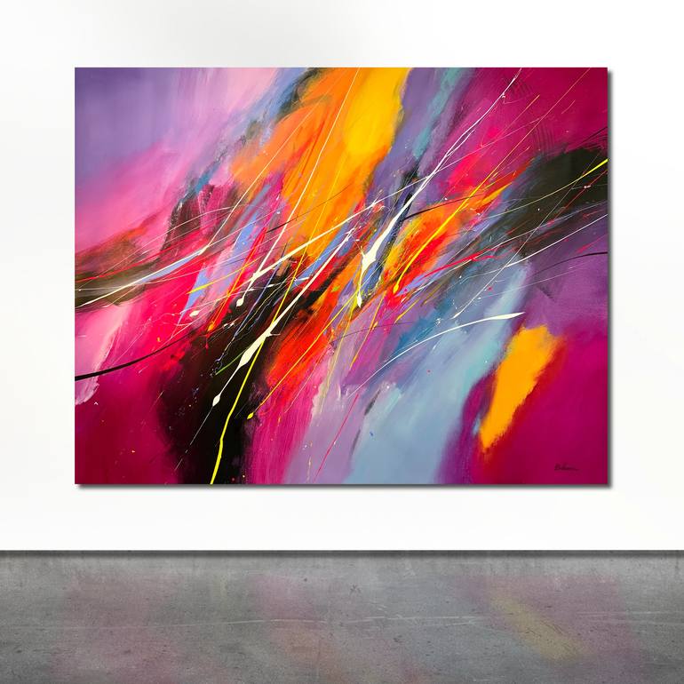 Original Abstract Painting by Pierre Bellemare