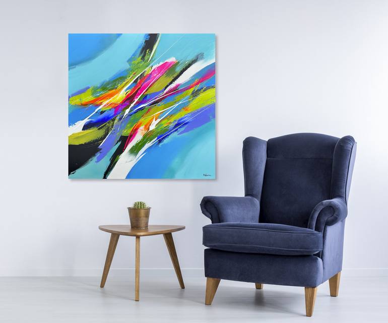 Original Abstract Painting by Pierre Bellemare