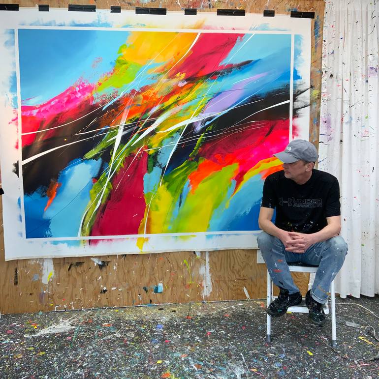 Original Abstract Expressionism Abstract Painting by Pierre Bellemare