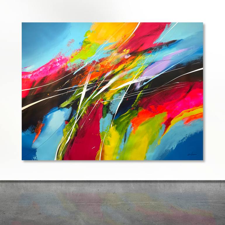 Original Abstract Expressionism Abstract Painting by Pierre Bellemare