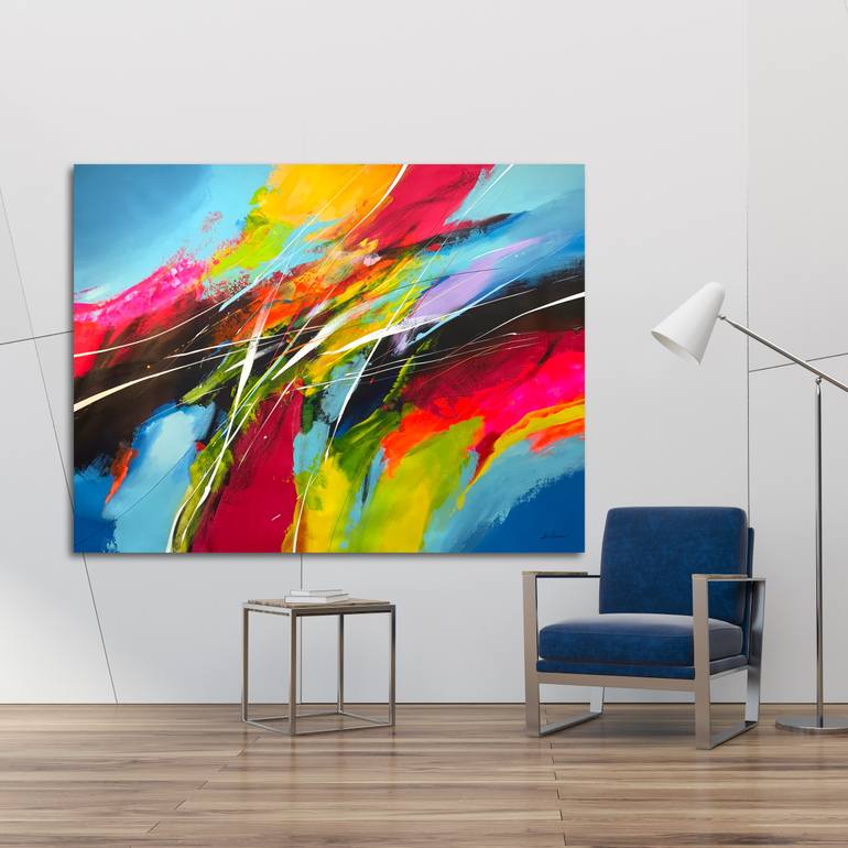 Original Abstract Expressionism Abstract Painting by Pierre Bellemare