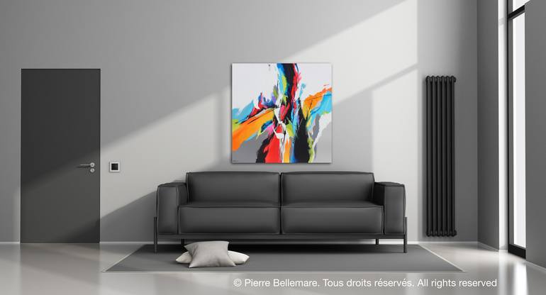 Original Abstract Expressionism Abstract Painting by Pierre Bellemare