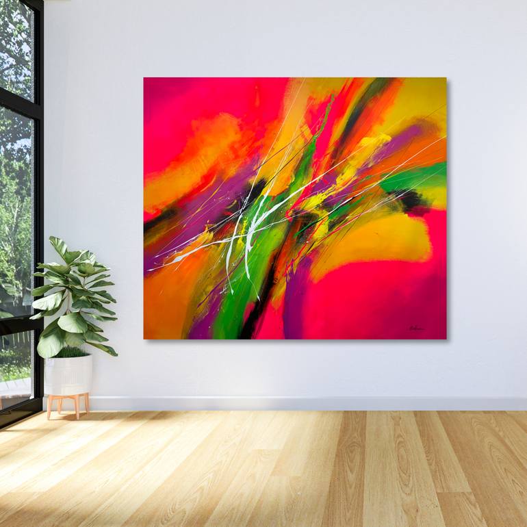 Original Abstract Expressionism Abstract Painting by Pierre Bellemare