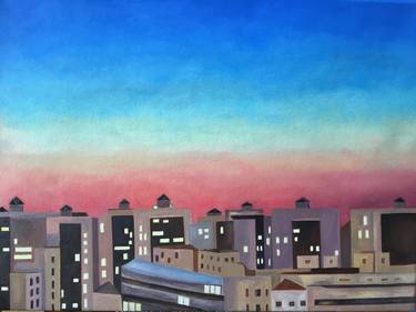 Print of Abstract Cities Paintings by Xinxin Xu