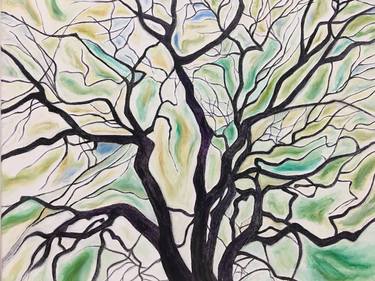 Print of Abstract Expressionism Tree Paintings by Xinxin Xu