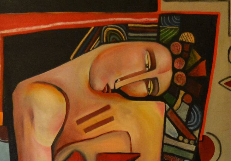 Original Cubism Nude Painting by Niki Sands