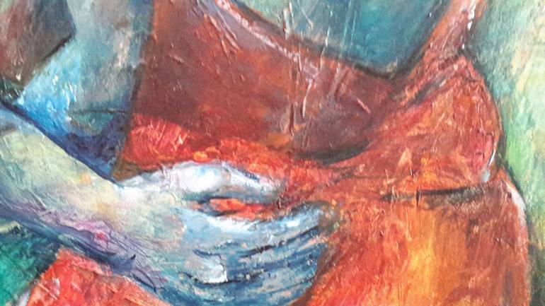 Original Impressionism Nude Painting by Renate Van Nijen