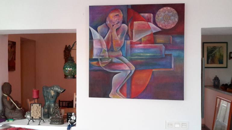 Original Surrealism Nude Painting by Renate Van Nijen