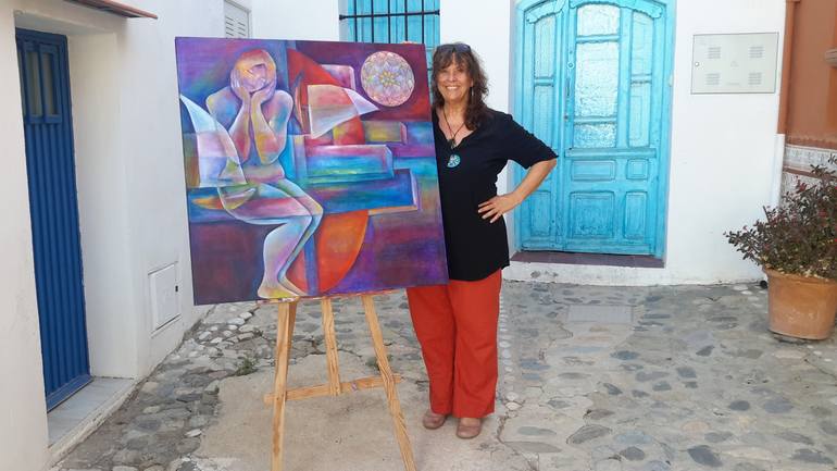 Original Surrealism Nude Painting by Renate Van Nijen