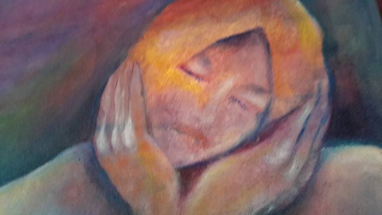 Original Surrealism Nude Painting by Renate Van Nijen