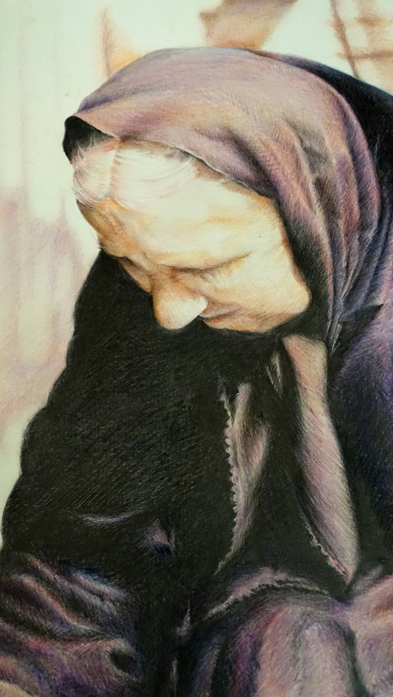 Original Figurative People Drawing by Xrista Stavrou