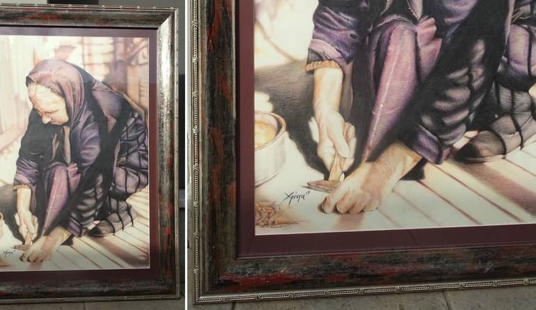 Original Figurative People Drawing by Xrista Stavrou