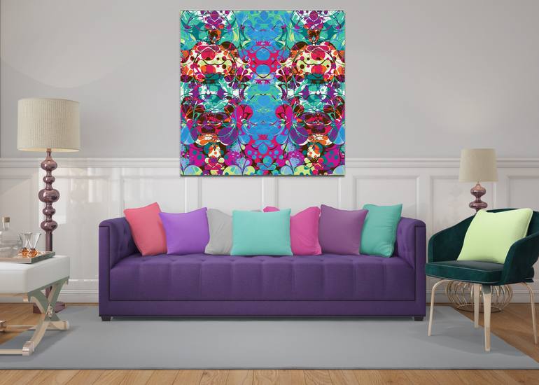 Original Art Deco Abstract Mixed Media by Xrista Stavrou