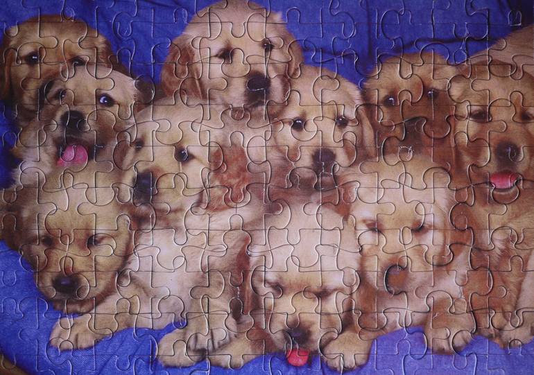 Puppy Puzzle Puzzle Collage by Jonathan Brown