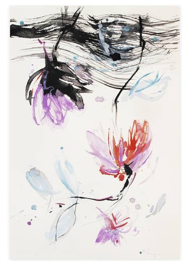 Print of Expressionism Floral Paintings by Alba Escayo