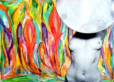 Original Expressionism Body Collage by cecilia dillon
