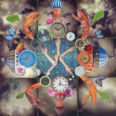 Original Dada Time Collage by cecilia dillon