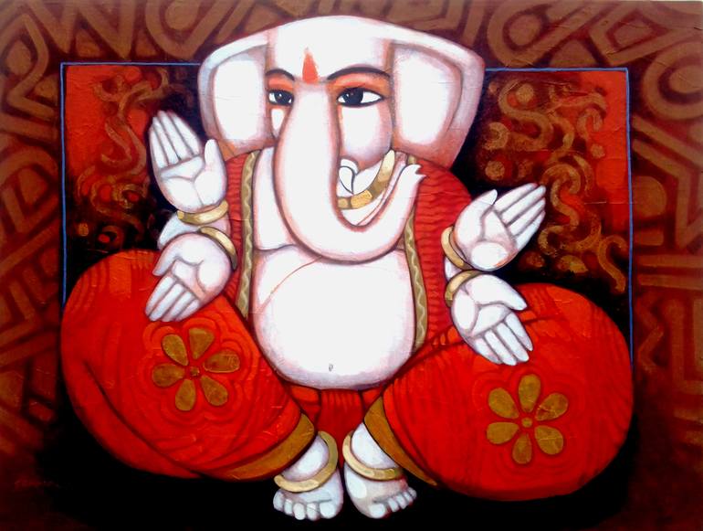 Ganesha Painting by Sekhar Roy | Saatchi Art