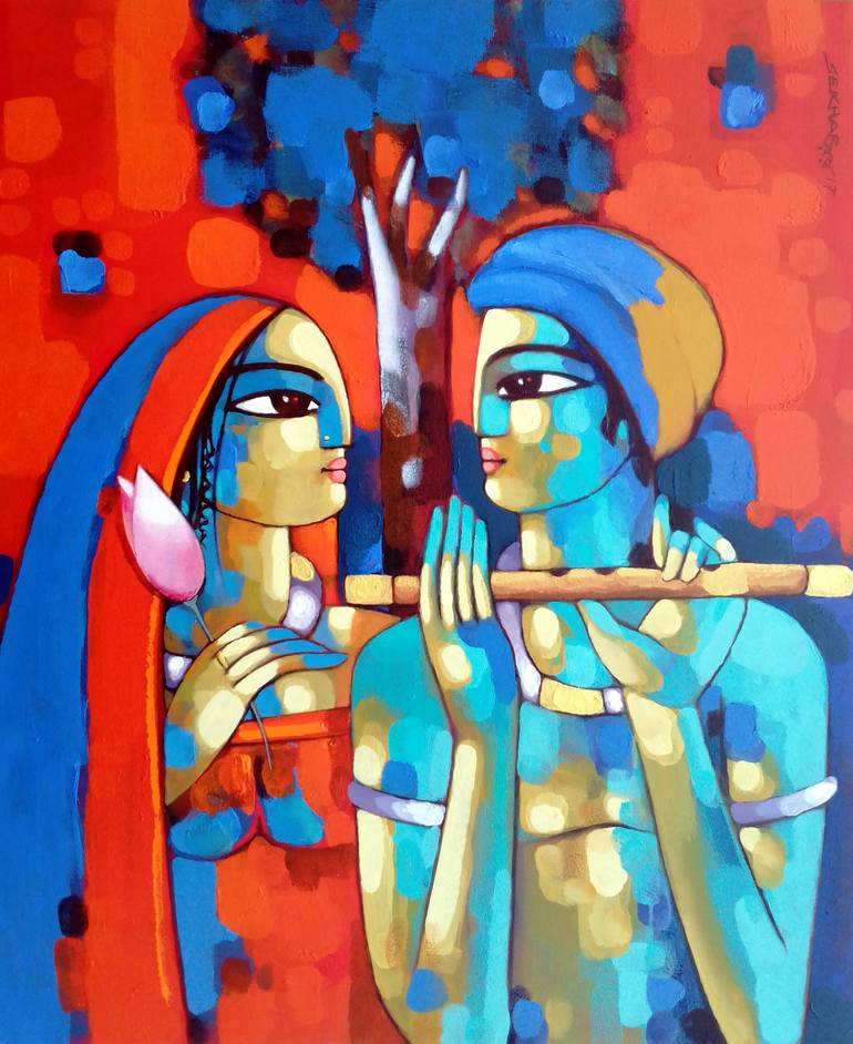 Print of Art Deco Love Paintings by Sekhar Roy