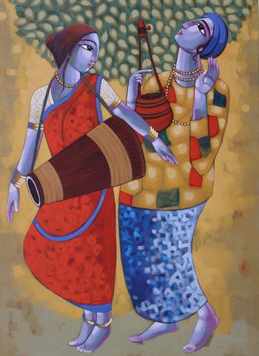 Original Art Deco Music Paintings by Sekhar Roy