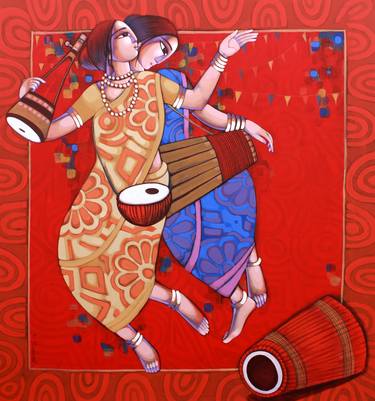 Original Art Deco Music Paintings by Sekhar Roy