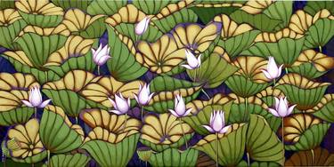 Original Art Deco Floral Paintings by Sekhar Roy