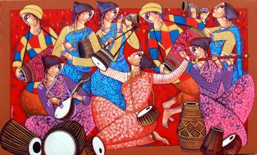 Print of Art Deco Music Paintings by Sekhar Roy