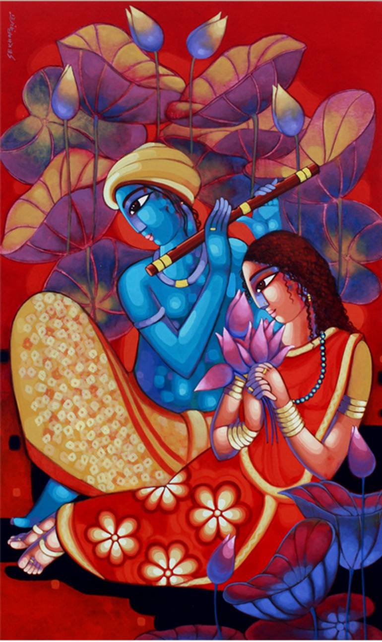 ROMANTIC COUPLE Painting by Sekhar Roy | Saatchi Art