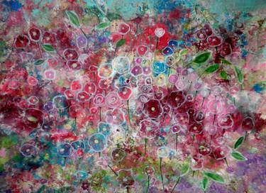 Print of Abstract Expressionism Floral Paintings by Sheri Salin