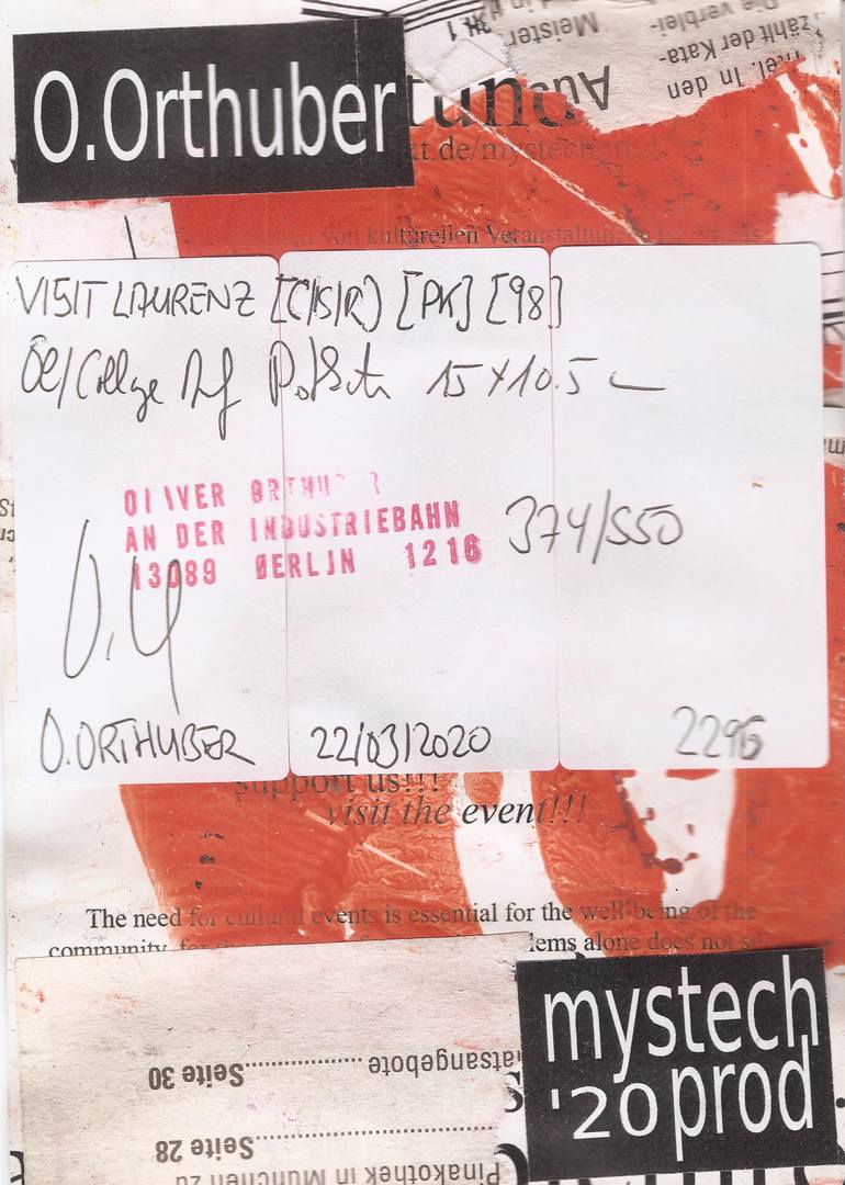 Original Abstract Expressionism Abstract Collage by Oliver Orthuber