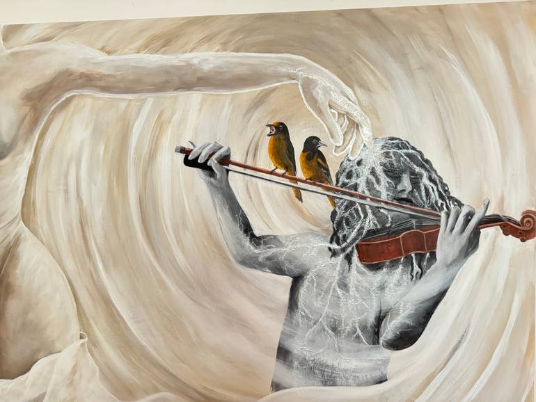 Original Surrealism Nude Painting by Songul Terlemez