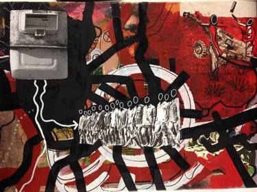 Original Expressionism Politics Collage by David Joly