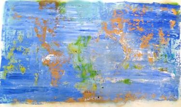World Map in Blue, Gold and Green thumb