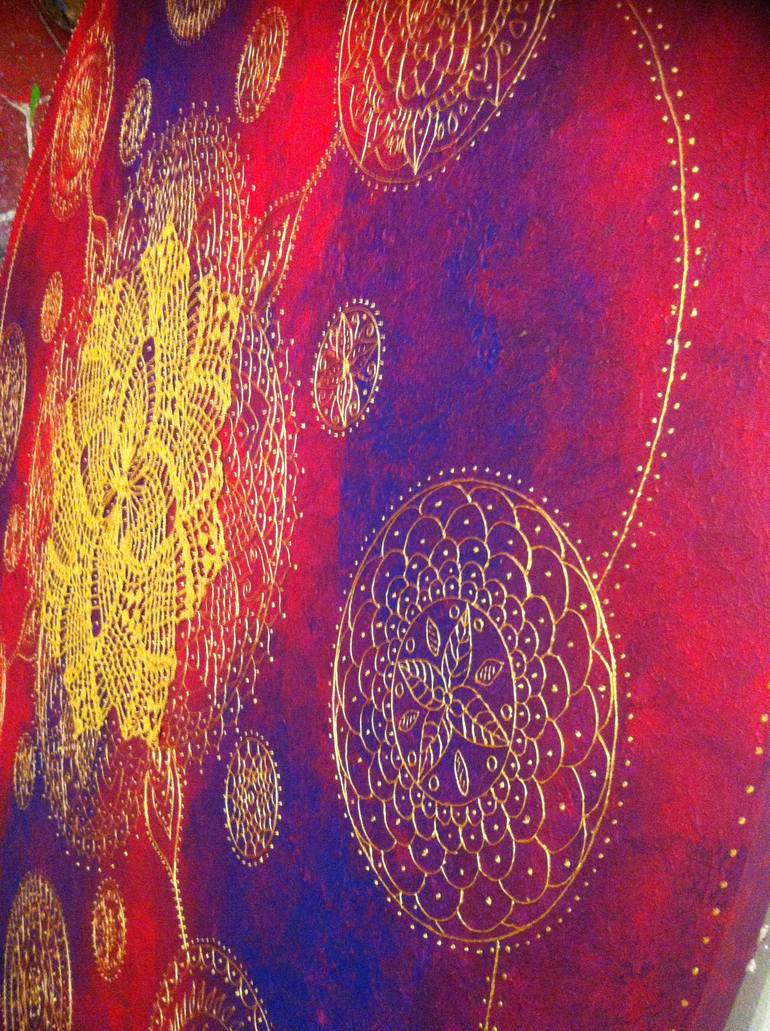 Original Abstract Geometric Painting by Karin Kralova