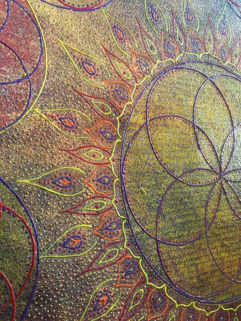 Original Abstract Geometric Painting by Karin Kralova