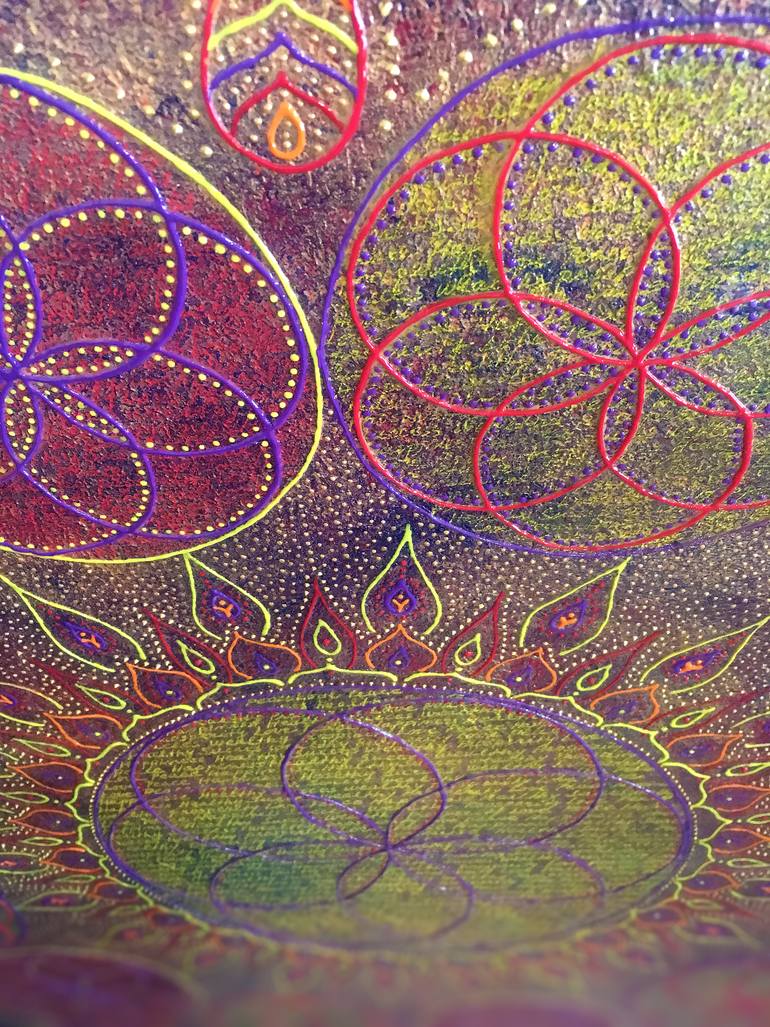 Original Abstract Geometric Painting by Karin Kralova