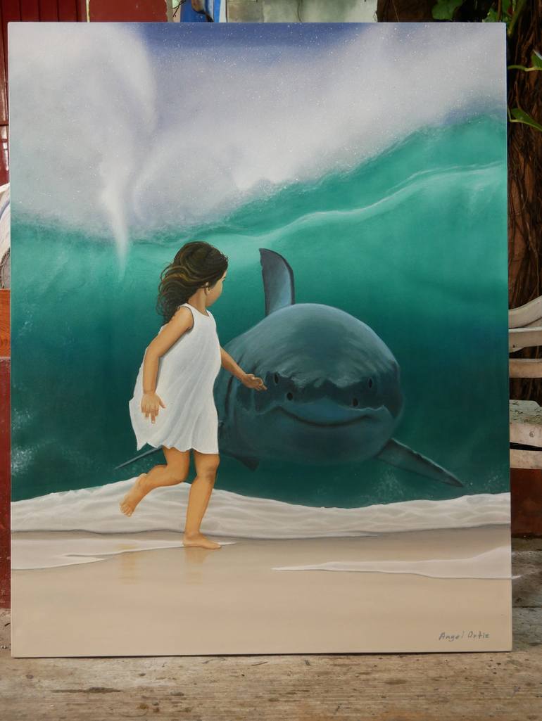 Original Beach Painting by Angel  Ortiz
