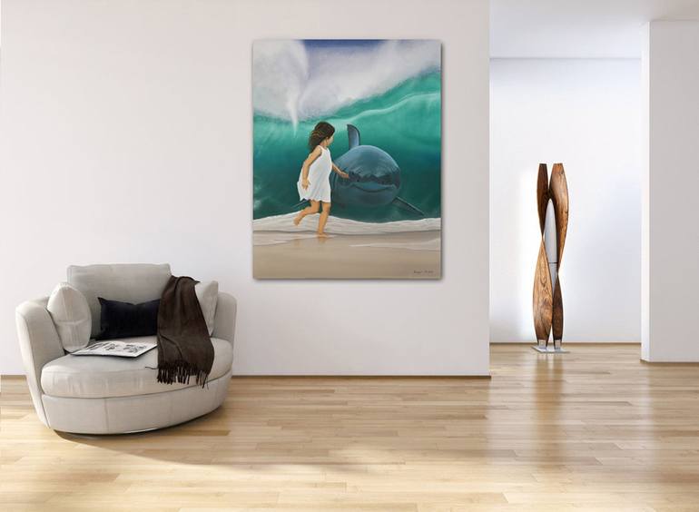 Original Fine Art Beach Painting by Angel  Ortiz