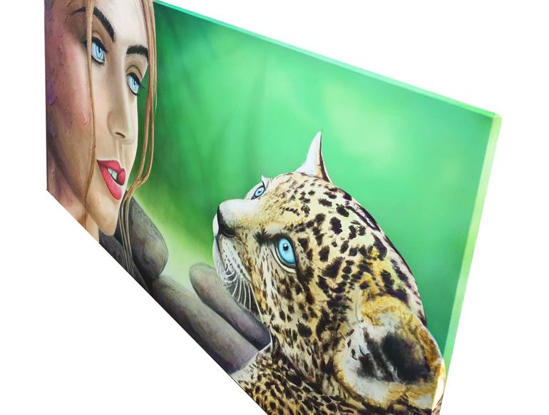 Original Art Deco Animal Painting by Angel  Ortiz