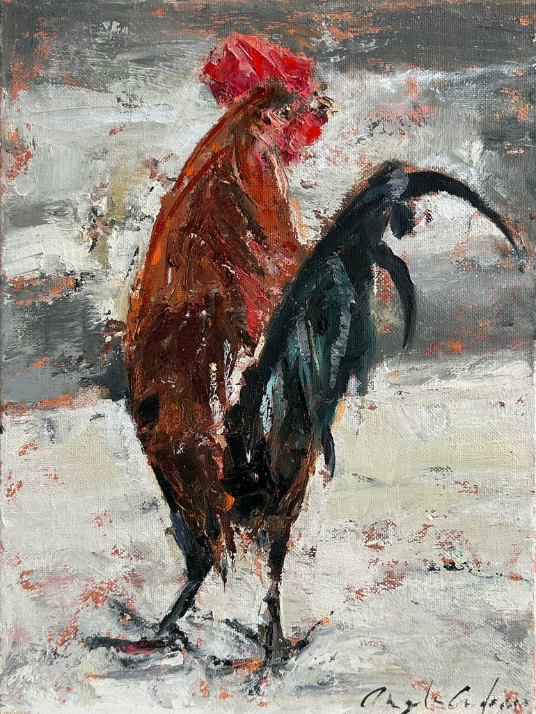 Original Abstract Expressionism Animal Painting by Angela Anderson