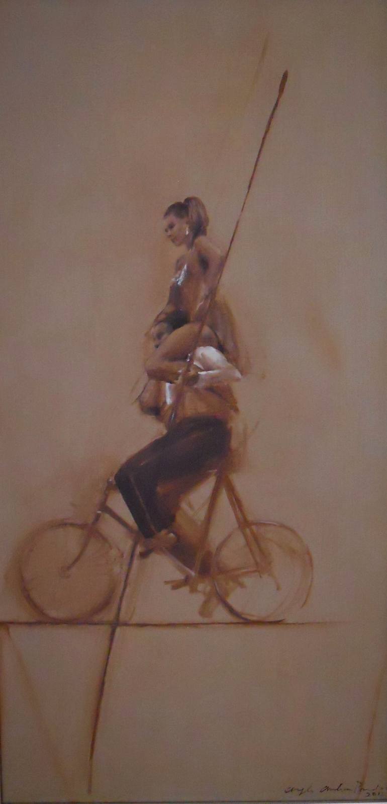 SOLD Tino Carrying Aurelia Wallenda Painting by Angela Anderson