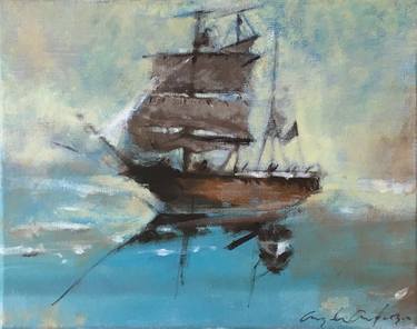 Original Fine Art Boat Paintings by Angela Anderson