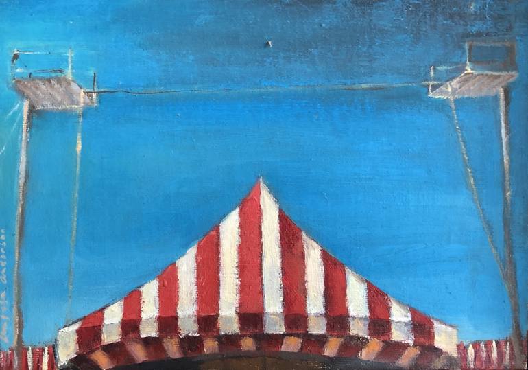 Night Circus Tightrope Painting By Angela Anderson 