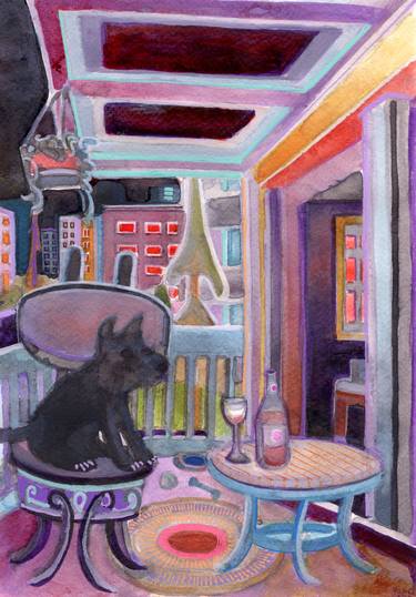 Original Impressionism Dogs Paintings by Josh Byer