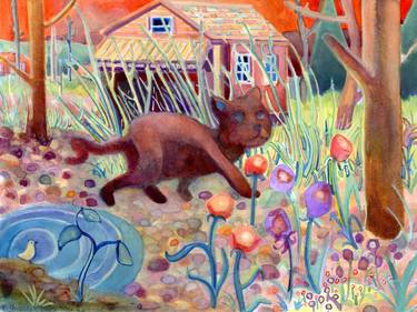 Original Illustration Cats Paintings by Josh Byer