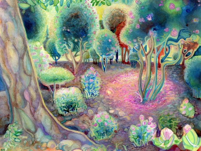 Rhodendron Garden Painting by Josh Byer | Saatchi Art