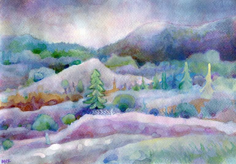 Sunrise in the Mountains Painting by Josh Byer | Saatchi Art
