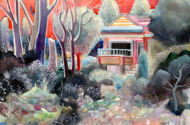 A Cottage in the Evening Painting by Josh Byer | Saatchi Art