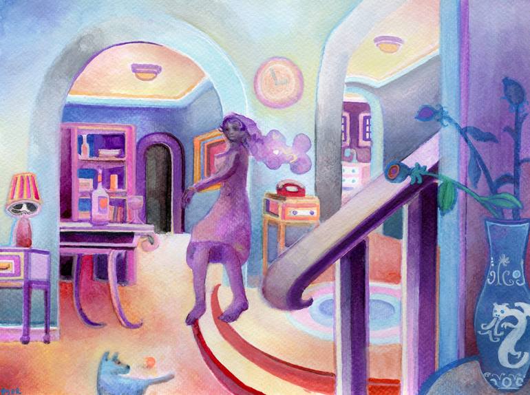 In The Blue House Painting by Josh Byer | Saatchi Art