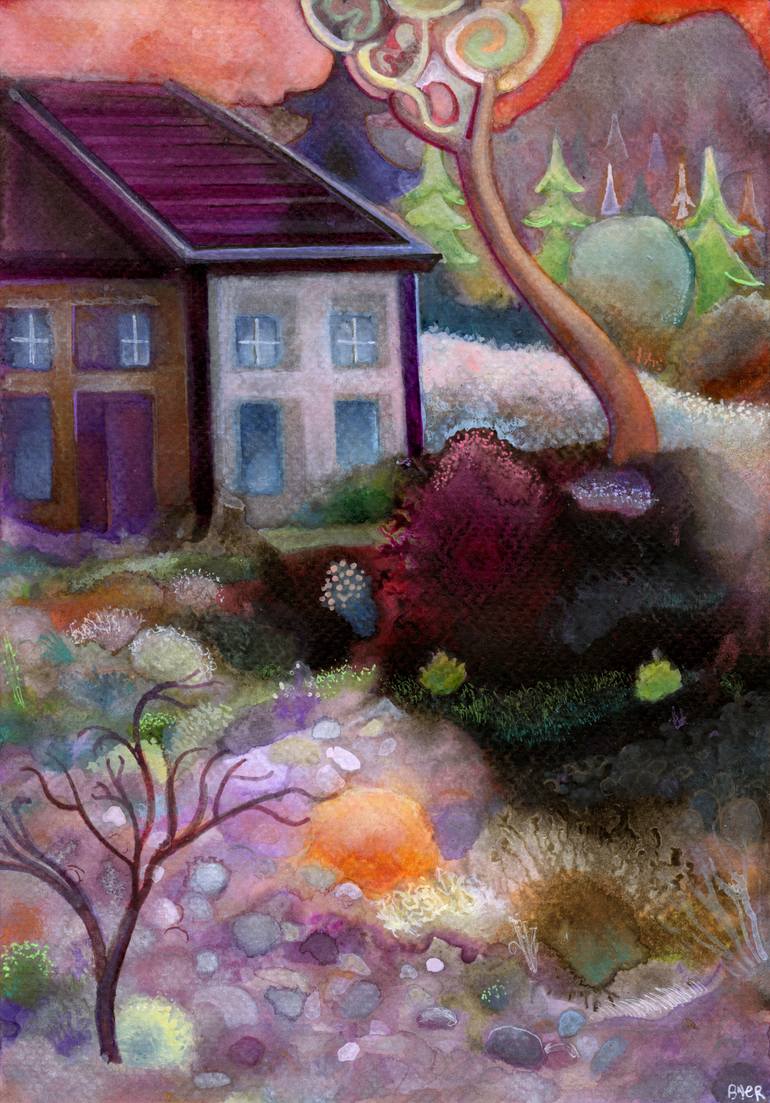 A Cottage In a Field Painting by Josh Byer | Saatchi Art